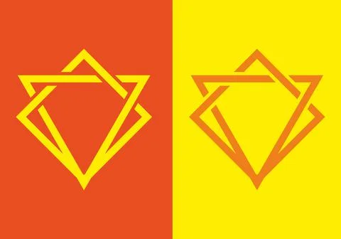 Unique triangle shape yellow orange 스톡 일러스트