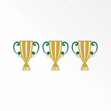 Unique trophy cup winner champion for number 123 graphic Illustrazione stock
