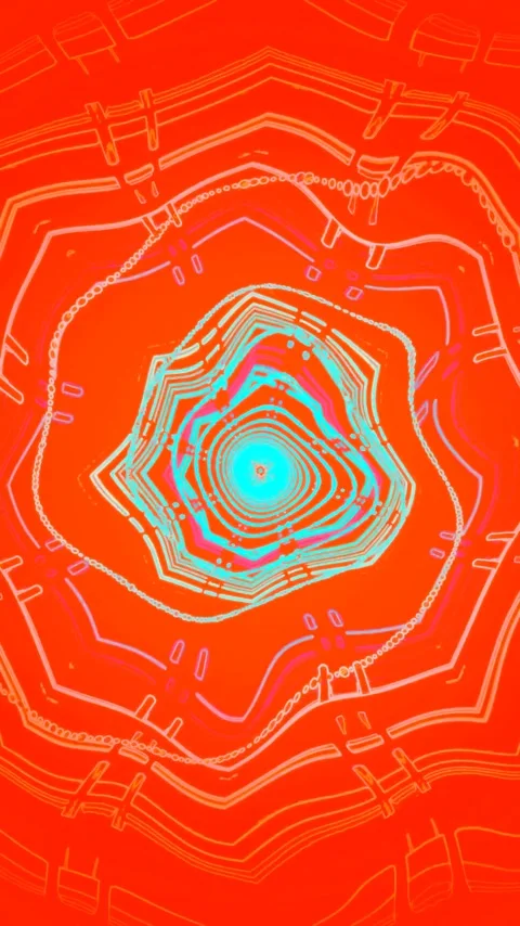 Unique tunnel animation loop with vibrant visuals and abstract design in sm.. Stock Footage 321565698