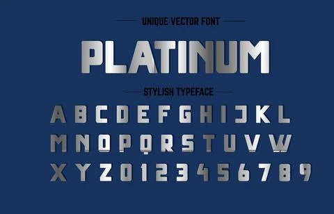 Unique vector alphabet in platinum style Stock Illustration