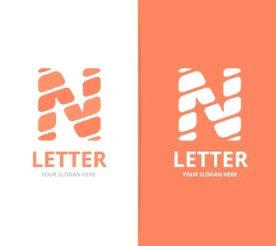 Unique vector letter N logo design template. Stock Illustration