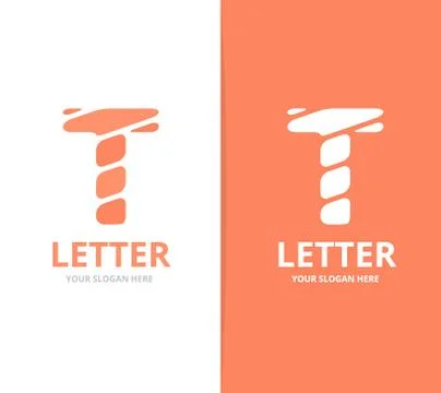 Unique vector letter T logo design template. Stock Illustration