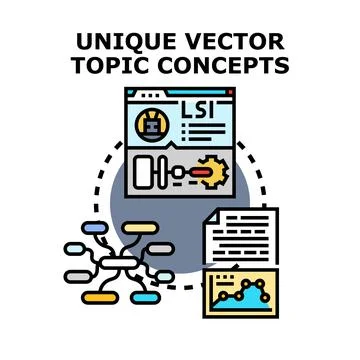 Unique vector topic concepts developing content strategy Stockillustratie