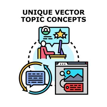 Unique vector topic concepts developing creative ideas Illustrazione stock