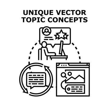 Unique vector topic concepts developing creative ideas Stock Illustration