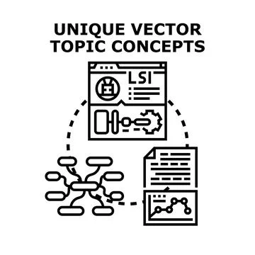 Unique vector topic concepts developing content strategy Stock Illustration