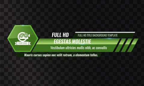 Unique Video headline title or lower third template. Vector illustration - Green Stock Illustration