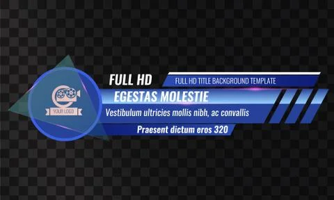 Unique Video headline title or lower third template. Vector illustration - Blue Illustrazione stock