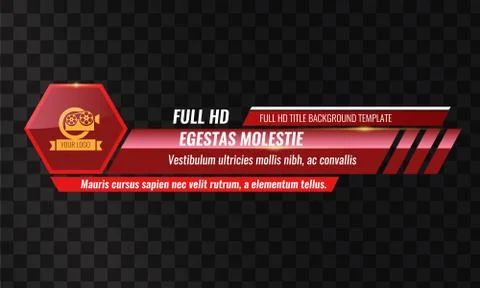 Unique Video headline title or lower third template. Vector illustration - Red イラスト素材