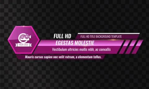 Unique Video headline title or lower third template. Vector illustration - Pink Illustrazione stock