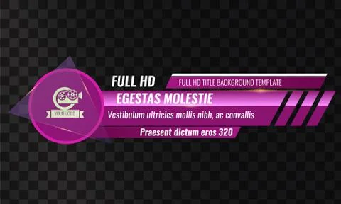 Unique Video headline title or lower third template. Vector illustration - Pink Stock Illustration