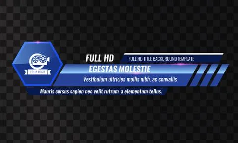 Unique Video headline title or lower third template. Vector illustration - Blue Stock Illustration