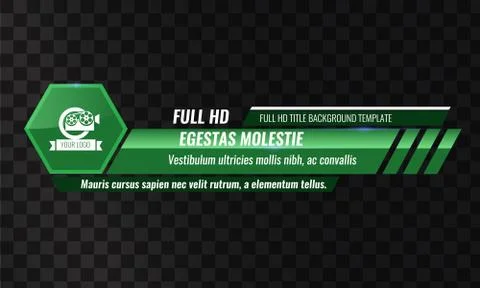 Unique Video headline title or lower third template. Vector illustration - Green Stock Illustration