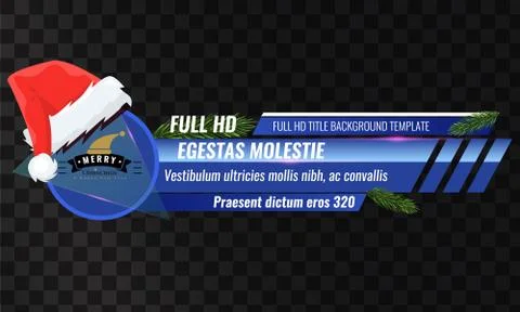Unique Video headline title or lower third template with santa claus cap or hat Illustrazione stock
