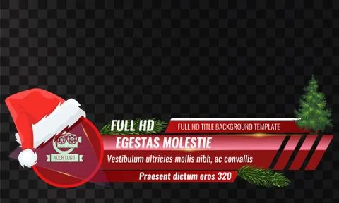 Unique Video headline title or lower third template with santa claus cap or hat Illustrazione stock
