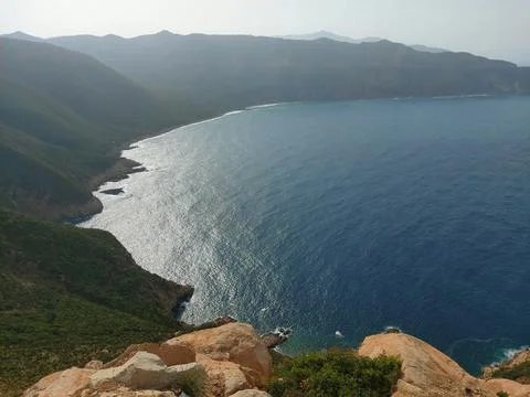 Unique view of beach 스톡 사진