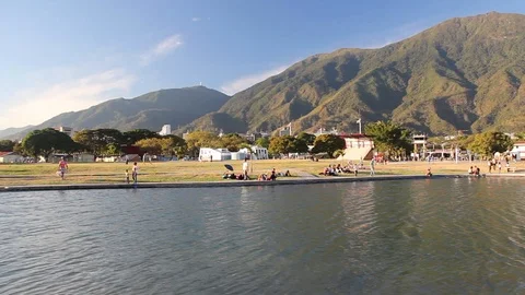 Unique view of landmark El Avila mountain in Caracas Venezuela Stock Footage 100758281