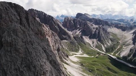 Unique view of Seceda mountain in Italy 4K Stock Footage 221348688