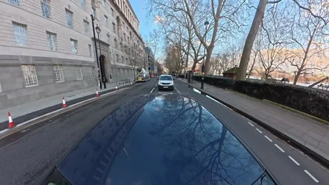 Unique View of Urban Drive Through Streets of Capital London City Stock Footage 328536740