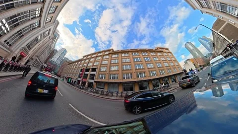 Unique View of Urban Drive Through Streets of Capital London City Stock Footage 328557208