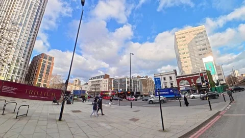 Unique View of Urban Drive Through Streets of Capital London City Stock Footage 328565687