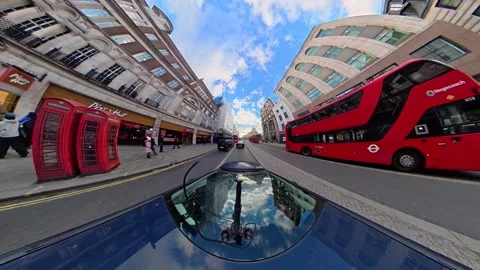 Unique View of Urban Drive Through Streets of Capital London City Stock Footage 329455914