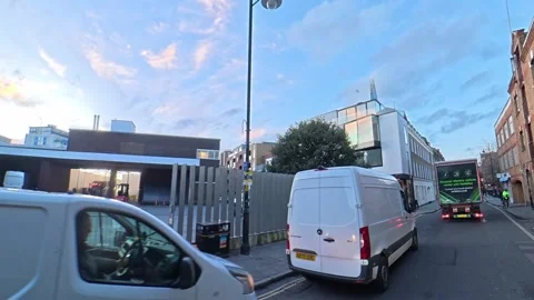 Unique View of Urban Drive Through Streets of Capital London City Stock Footage 329456014