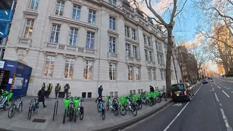 Unique View of Urban Drive Through Streets of Capital London City Stock Footage 329456169