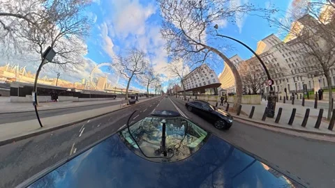 Unique View of Urban Drive Through Streets of Capital London City Stock Footage 329487941