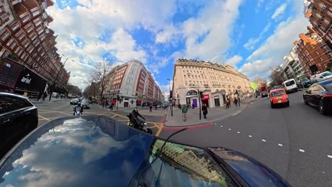 Unique View of Urban Drive Through Streets of Capital London City Stock Footage 329488236