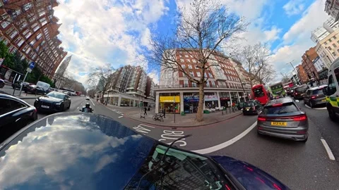 Unique View of Urban Drive Through Streets of Capital London City Stock Footage 329488301