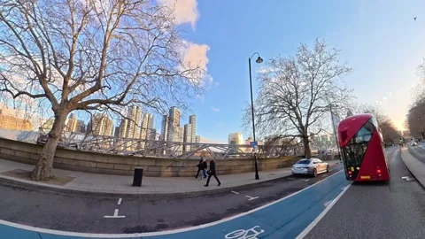 Unique View of Urban Drive Through Streets of Capital London City Stock Footage 329488660