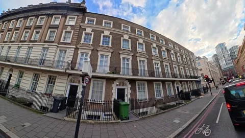 Unique View of Urban Drive Through Streets of Capital London City Stock Footage 329488845