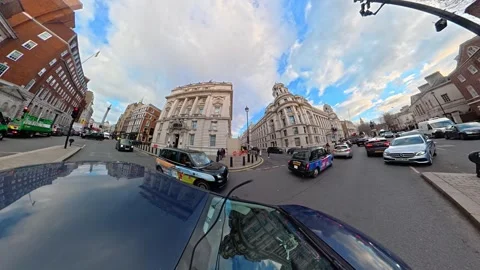 Unique View of Urban Drive Through Streets of Capital London City Stock Footage 329489134