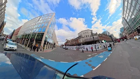 Unique View of Urban Drive Through Streets of Capital London City Stock Footage 329489472