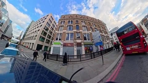 Unique View of Urban Drive Through Streets of Capital London City Stock Footage 329489499