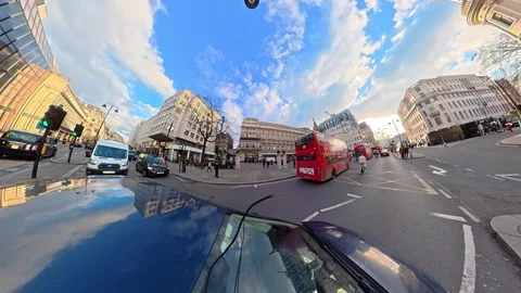 Unique View of Urban Drive Through Streets of Capital London City Stock Footage 329493238