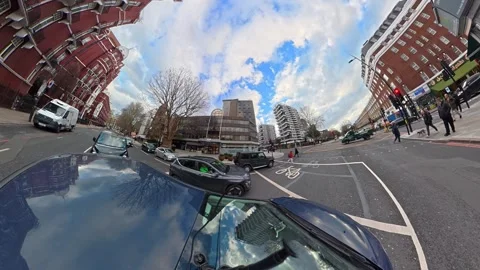 Unique View of Urban Drive Through Streets of Capital London City Stock Footage 329494356
