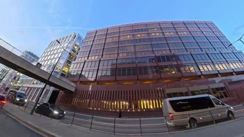 Unique View of Urban Drive Through Streets of Capital London City Stock Footage 329495367
