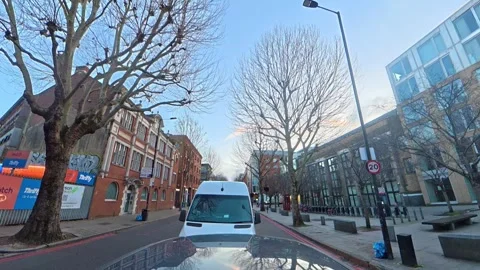 Unique View of Urban Drive Through Streets of Capital London City Stock Footage 329496890