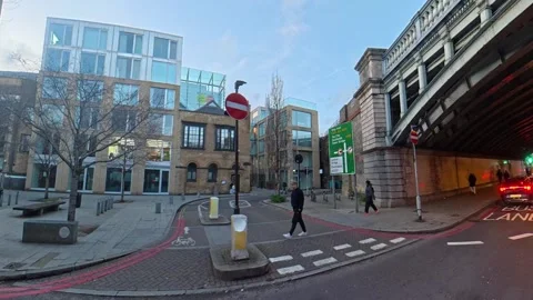 Unique View of Urban Drive Through Streets of Capital London City Stock Footage 329722990