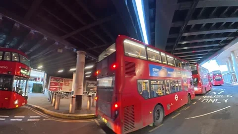 Unique View of Urban Drive Through Streets of Capital London City Stock Footage 329723994