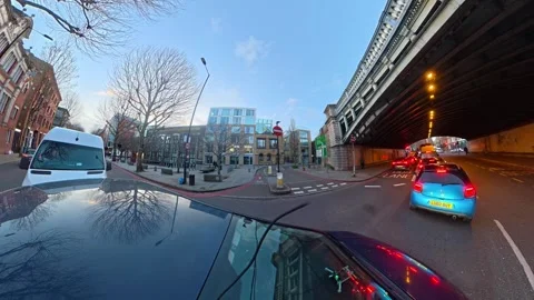 Unique View of Urban Drive Through Streets of Capital London City Stock Footage 329724142
