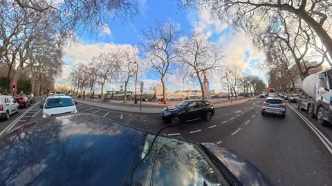 Unique View of Urban Drive Through Streets of Capital London City Stock Footage 329724173