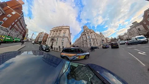 Unique View of Urban Drive Through Streets of Capital London City Stock Footage 329724178