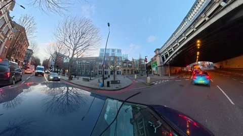 Unique View of Urban Drive Through Streets of Capital London City Stock Footage 329724469