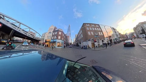 Unique View of Urban Drive Through Streets of Capital London City Stock Footage 329724605