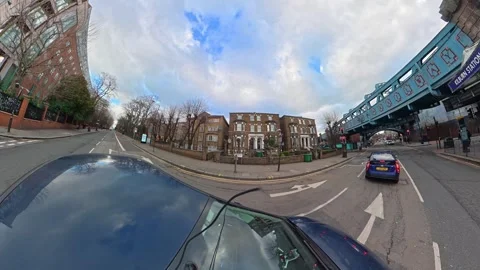 Unique View of Urban Drive Through Streets of Capital London City Stock Footage 329724707