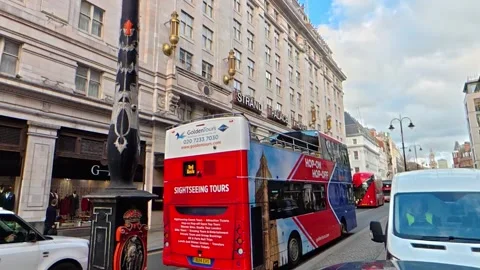 Unique View of Urban Drive Through Streets of Capital London City Stock Footage 329741196