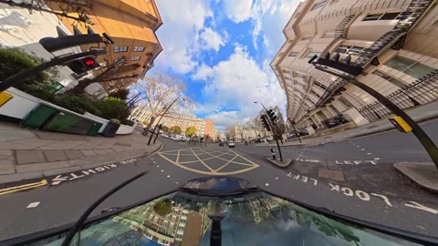 Unique View of Urban Drive Through Streets of Capital London City Stock Footage 329741396